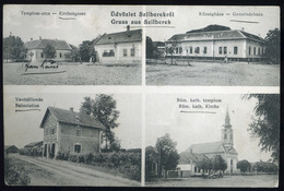 91354 SZILBEREK / Bački Brestovac 1913. Régi Képeslap, állomással  /  SZILBEREK 1913  Vintage Pic. P.card, Station - Serbie