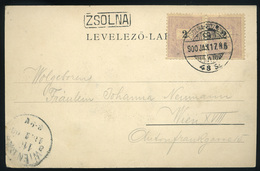 91337 ZSOLNA 1900. 01. Képeslap, 2kr Pár , Szép Zsolna-Pozsony Mozgóposta Bélyegzéssel  /  ZSOLNA 1900.01. Pic. P.card 2 - Usado