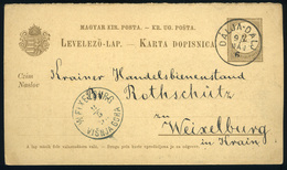 91336 DALJA 1895. Díjjegyes Válaszlap Szép Bélyegzéssel  /  DALJA 1895 Stationery Reply Card Nice Pmk - Usati