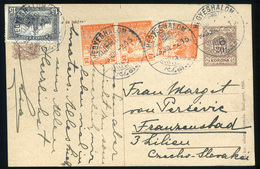 91335 HEGYESHALOM 1923. Kiegészített Díjjegyes Lap Csehszlovákiába Küldve  /  HEGYESHALOM  1923 Uprated Stationery Card  - Gebraucht