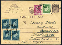 91370 ROMÁNIA 1947. Kiegészített,inflációs  Díjjegyes Lap Albertfalvára Küldve - Covers & Documents