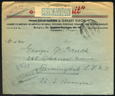 91388 ROMÁNIA 1947. Ajánlott, Inflációs Légi Levél Az USA-ba - Brieven En Documenten