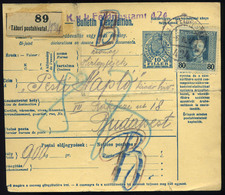 91404 1918. I.VH. 10f Díjjegyű Csomagszállító, Feldpost 80H Bérmentesítéssel FP 424 Budapestre Küldve - Covers & Documents