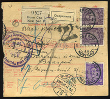 91411 JUGOSZLÁVIA 1932. Újvidék, Csomagszállító Budapestre Küldve  /  YUGOSLAVIA 1932 Újvidék Parcel Postcard To Budapes - Briefe U. Dokumente