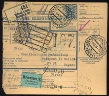 91409 CSEHSZLOVÁKIA 1929. Csomagszállító Budapestre Küldve  /  CZECHOSLOVAKIA 1929 Parcel Postcard To Budapest - Brieven En Documenten