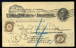 92869 USA 1898. Képes Díjjegyes Lap Ausztriába Küldve , Portózva, Szép Darab!  /  USA 1898 Pic. Stationery Card To Austr - Briefe U. Dokumente