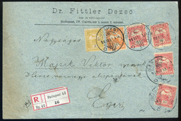 91127 BUDAPEST 1901. Ajánlott Levél , Háromszínű,hatbélyeges Bérmentesítéssel Egerbe - Used Stamps