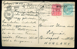 92129 AUSZTRÁLIA 1910. Orient Gőzős , Hajó Belső, Postázott Képeslap Budapestre Küldve - Altri & Non Classificati