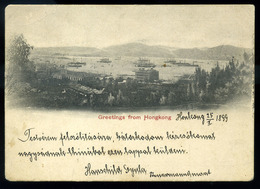 92074 HONGKONG 1899. Képeslap Budapestre Küldve  /  HONG KONG 1899  Vintage Pic. P.card To Budapest - Storia Postale