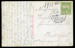 92076 1912.  Képeslap Hajópostával 'UNGARO-CROATIA / VELEBIT' Budapestre - Used Stamps
