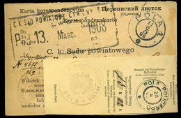 92137 K.u.K. HADITENGERÉSZET 1908. Pola, Matrosenkorps, érdekes Válasz Levlap Lembergbe Küldve - Covers & Documents