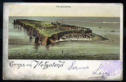 92229 NÉMETORSZÁG 1900. Helgoland Litho Képeslap Budapestre Küldve, Szép Mozgóposta Bélyegzéssel - Lettres & Documents