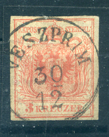 91152 VESZPRÉM  1850. 3kr Szép Bélyegzés  /  VESZPRÉM 1850 3kr  Nice Pmk - Gebruikt