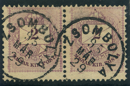 91155 ZSOMBOLYA 1895. 2kr Pár, Szép Bélyegzés  /  ZSOMBOLYA 1895 2 Kr Pair Nice Pmk - Usati