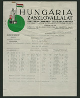 91571 Hungária Zászlóvállalat  Régi Fejléces Céges Levél, Budapest 1930.  /  Hungária Flag Company Vintage Letterhead Co - Unclassified