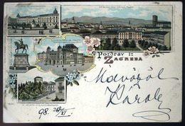 91467 ZÁGRÁB 1898. Litho Képeslap  /  ZAGREB 1898 Litho Vintage Pic. P.card - Ungheria