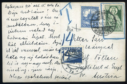 91094 ESZTERGOM 1930. Képeslap Ausztriába Küldve, Portózva  /  ESZTERGOM 1930  Vintage Pic. P.card To Austria, Porto - Usado
