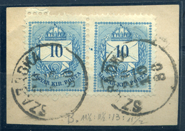 90986 SZABADKA 1871. 10kr Pár , Szabálytalan Vegyes Fogazással  /  SZABADKA 1871 10 Kr Pair Irregular Mix. Perforations - Used Stamps