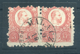 90980 MALACKA 1871. 5kr Pár, Szép Bélyegzés  /  MALACKA 1871 5 Kr Pair Nice Pmk - Gebruikt