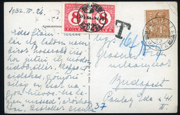 91128 1932. Málta Képeslap, Budapestre Küldve , Portózva  /  1932 Málta  Vintage Pic. P.card To Budapest, Porto - Gebraucht