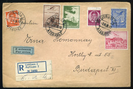 91149 JUGOSZLÁVIA 1938. Ljubljana , Ajánlott Légi Levél Budapestre  /  YUGOSLAVIA 1938 Ljubljana, Reg. Airmail Letter To - Posta Aerea