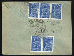 91141 BARCS 1944. Ajánlott Levél Ovális M.Á.V. Bélyegzéssel Budapestre  /  BARCS 1944 Reg. Letter Oval Hun. Nat. Rail Pm - Oblitérés