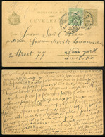 91115 DUNASZERDAHELY 1906. Kiegészített Díjjegyes Levlap, Héber Nyelven írva New Yorkba Küldve  /  DUNASZERDAHELY 1906 U - Used Stamps