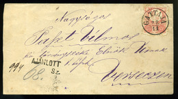 92940 GATTAJA 1873. Szép Ajánlott Levél Verseczre Küldve   (350p)  /  GATTAJA 1873 Nice Reg. Letter To Versecz (350p) - Oblitérés