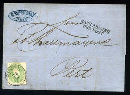 92939 PEST 1864. 3kr , Helyi Céges Levélen , Schönwald. Szép!  /  PEST 1864 3kr Local Corp Letter Schönwald Nice! - Brieven En Documenten