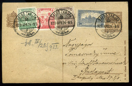 92525 SALGÓTARJÁN 1923. Dekoratív, Kiegészített Inflációs Díjjegyes Levlap Budapestre  /  SALGÓTARJÁN 1923 Decorative Up - Used Stamps