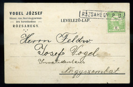 92592 RÓZSAHEGY 1916. Céges Levelezőlap , Szép Pályaudvari Bélyegzéssel Nagyszombatra  /  RÓZSAHEGY 1916 Corp. P.card Ni - Gebruikt