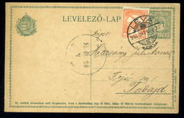 92593 LÉVA 1916. Kiegészített Díjjegyes Levlap Tabajdra Küldve  /  LÉVA 1916 Uprated Stationery P.card To Tabajd - Used Stamps
