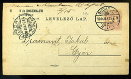 92603 BUDAPEST 1900.01.15. Céges Levelezőlap 2kr-ral, Rosenbaum  /  BUDAPEST 1900.01.15. Corp. P.card 2kr , Rosenbaum - Gebraucht