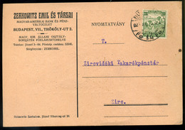 92606 BUDAPEST 1925 Céges Levelezőlap Zircre Küldve , Zerkowitz - Usado