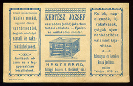 92641 NAGYVÁRAD 1910. Kertész József , Lakatos Munkák, Dekoratív Reklám Levelezőlap - Used Stamps