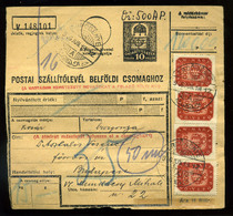 92707 ERDŐBÉNYE 1946.06.18. Inflációs Csomagszállító 24*5000 MP Bérmentesítéssel Budapestre - Used Stamps