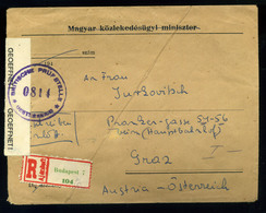 92712 BUDAPEST 1946.01.Ajánlott Inflációs Levél Ausztriába Küldve , Cenzúrázva - Used Stamps