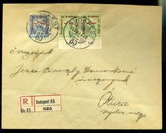 92727 BUDAPEST 1915. Ajánlott Levél Hadisegély Bélyegekkel Óturára Küldve - Used Stamps