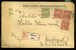 92696 ZIRC 1905. Ajánlott Levél Budapestre Küldve  /  ZIRC 1905 Reg. Letter To Budapest - Oblitérés