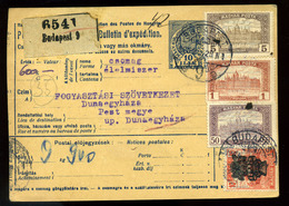 92702 BUDAPEST 1920. Csomagszállító Magyar Posta -Buzakalász Bérmentesítéssel Dunaegyházára Küldve - Used Stamps