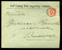 92691 NAGYMIHÁLY 1899. Szép Krajcáros Céges Levél Budapestre Küldve - Gebraucht