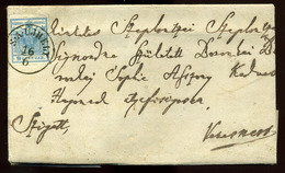 92733 SÁTORALJAÚJHELY  1851. 9kr I.típus Szép Levélen, Tartalommal Máramarosszigetre Küldve. Boronkay Zsigmond - Used Stamps