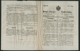 91586 PEST 1864. Rendőr-közlöny, Kétnyelvű 4 Oldalas Körözvény,nyomtatvány  /  PEST  1864 Police-Gazette Bilingual 4 Pag - Unclassified