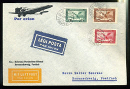 92970 BUDAPEST 1932. Dekoratív, Szép Légi Levél Braunschweigbe Küldve  /  BUDAPEST 1932 Decorative Nice Airmail Letter T - Used Stamps