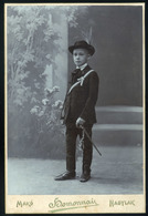 91558 MAKÓ 1890. Cca. Homonnay : Ismeretlen Fiú, Szép Cabinet Fotó  /  MAKÓ Ca 1890 Homonnay : Unknown Boy, Nice Cabinet - Sonstige & Ohne Zuordnung