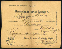 91385 NÉMETBOGSÁN 1900. Visszajelentés Hírlap Hiányról, Régi Postai Dokumentum  /  1900 Report About Newspaper Shortage, - Usati