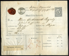 91367 BUDAPEST VÍZIVÁROS 1874. Szép Csomagszállító Pápára Küldve - Used Stamps