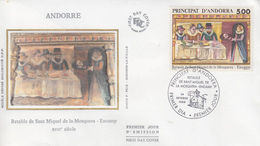 Enveloppe  FDC  1er  Jour  ANDORRE   ANDORRA   Retable  De  SAINT  MICHEL  De  La   MOSQUERA    1989 - FDC