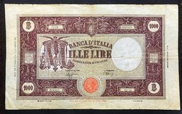 1000 LIRE GRANDE M B.I. R.S.I. 06 03 1944 BIGLIETTO NATURALE N.C. Molto Circolato LOTTO 1566 - 1.000 Lire