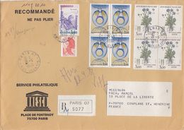 UNESCO SERVICE PHILATELIQUE. DEVANT DE LETTRE. RECOMMANDÉ  PARIS  / 6000 - 1961-....